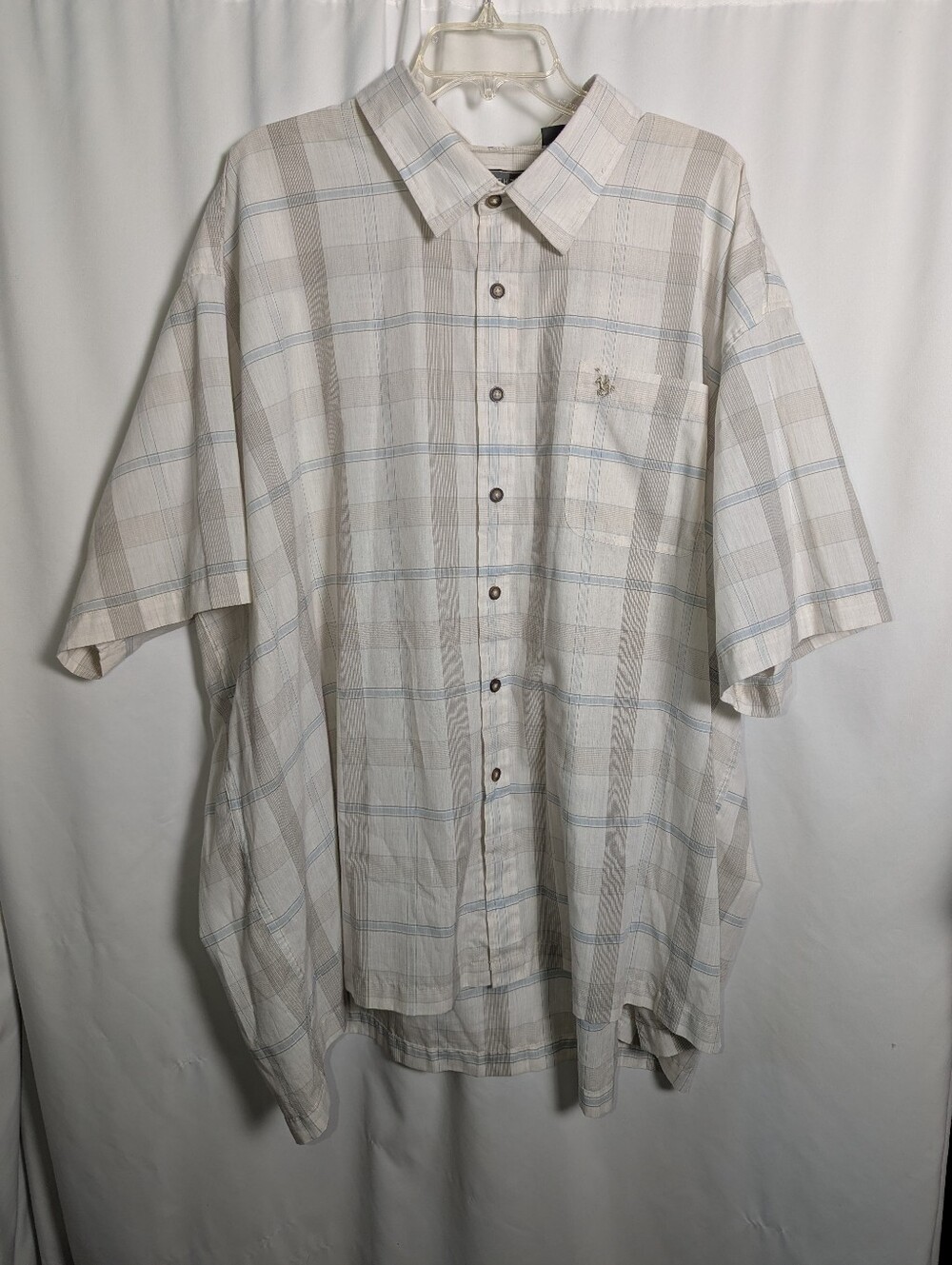 Knights Sportwear Big & Tall Plaid Short Sleeve Button-Up